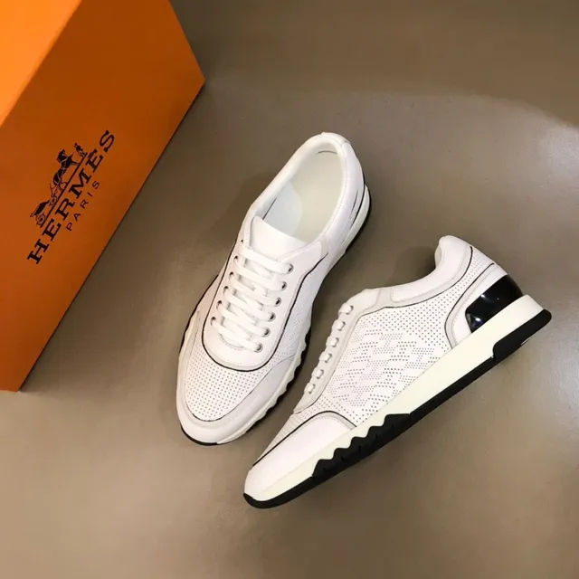 White Perforated Leather Lifestyle Sneaker 8