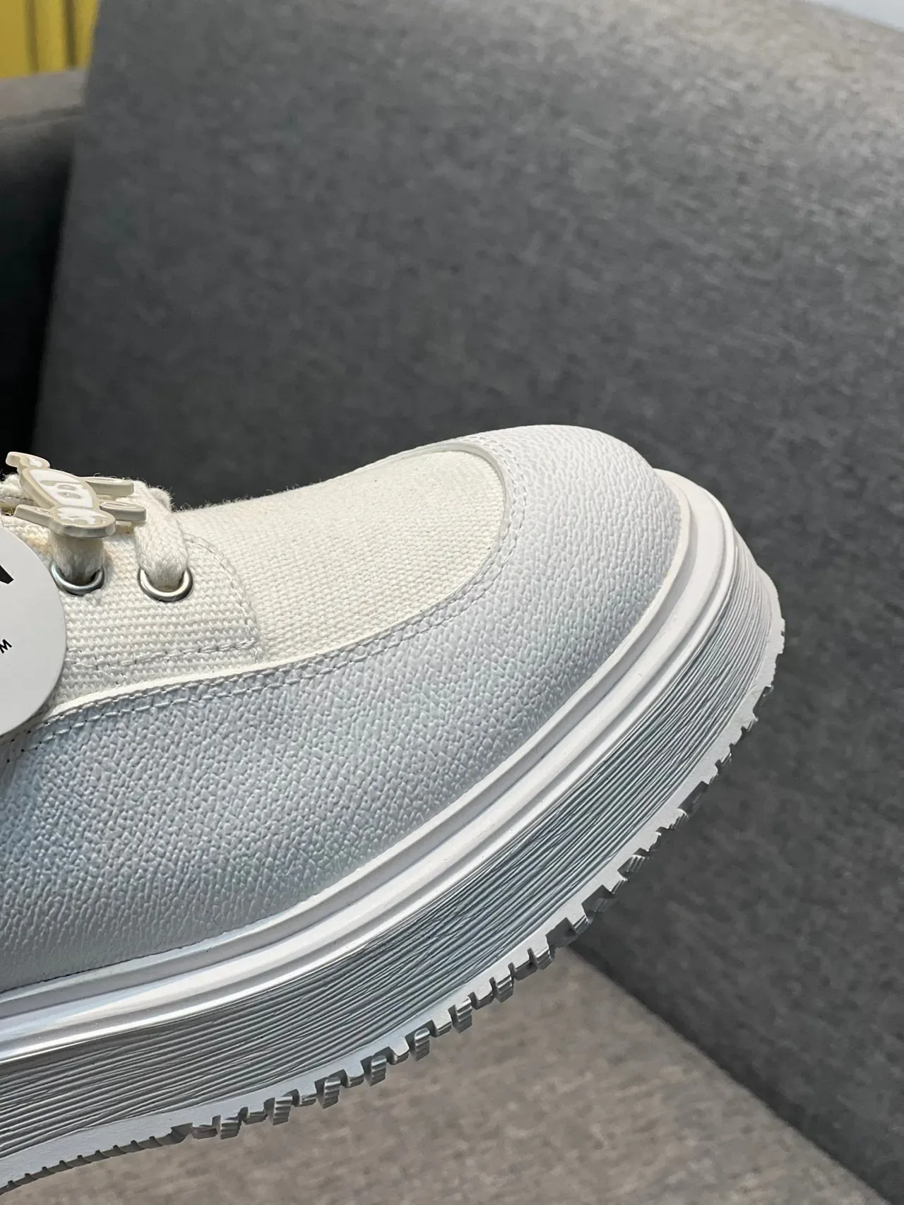 White Platform Lace-Up Canvas Casual Shoe 3