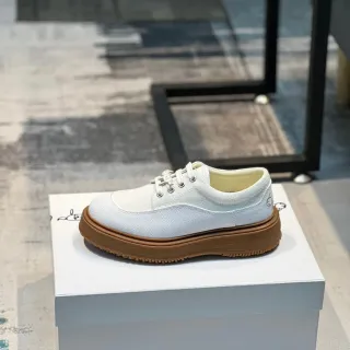 Sapato Oxford Casual de Plataforma Texturizado Branco