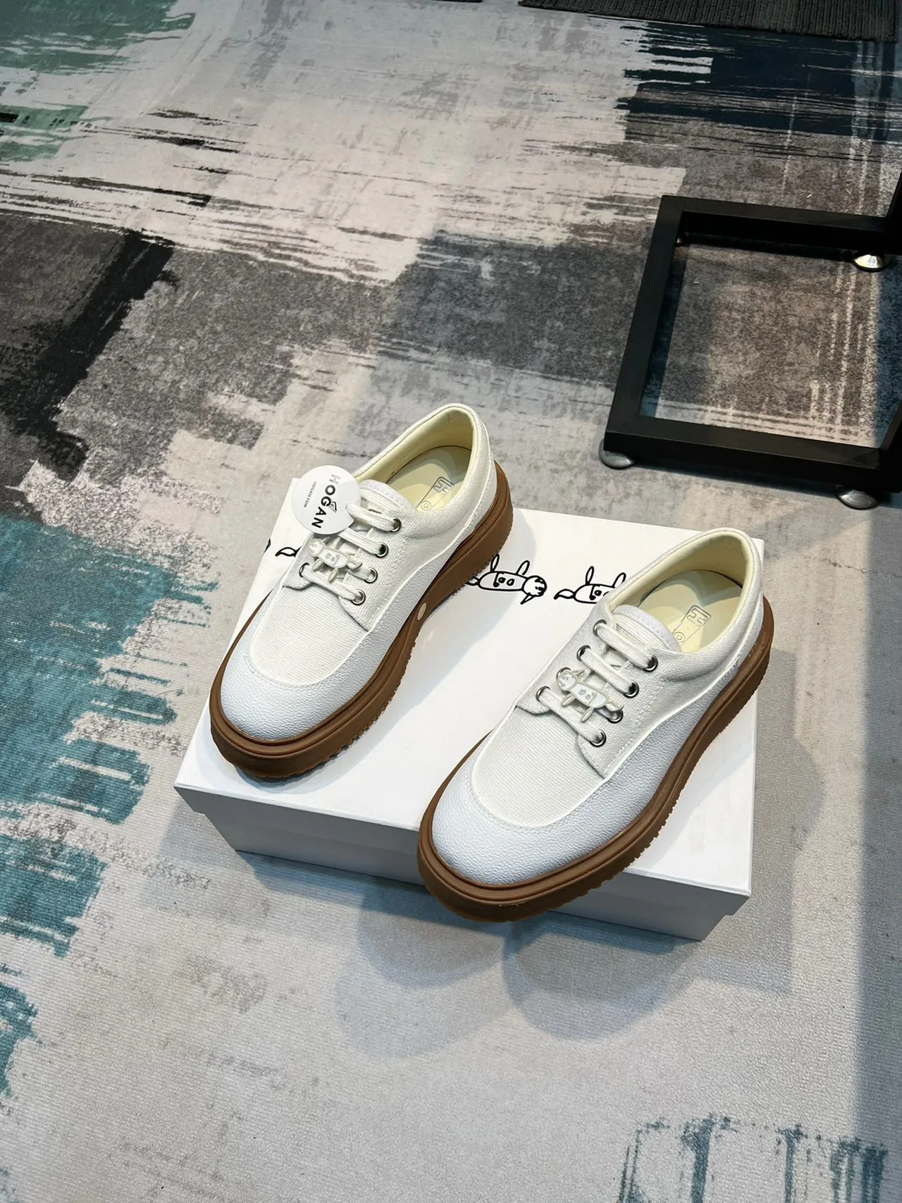 White Textured Platform Oxford Casual Shoe 6