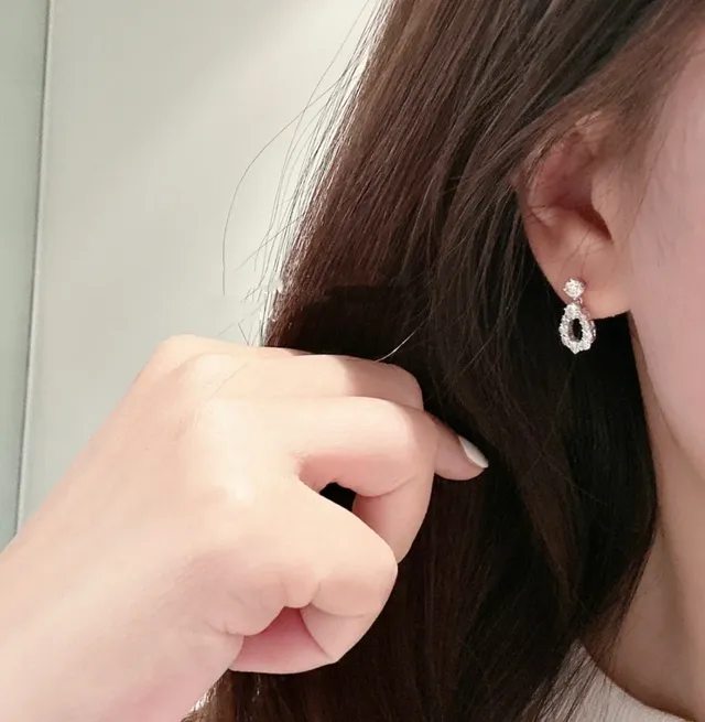 Winston Teardrop Pavé Halo Drop Earrings 8