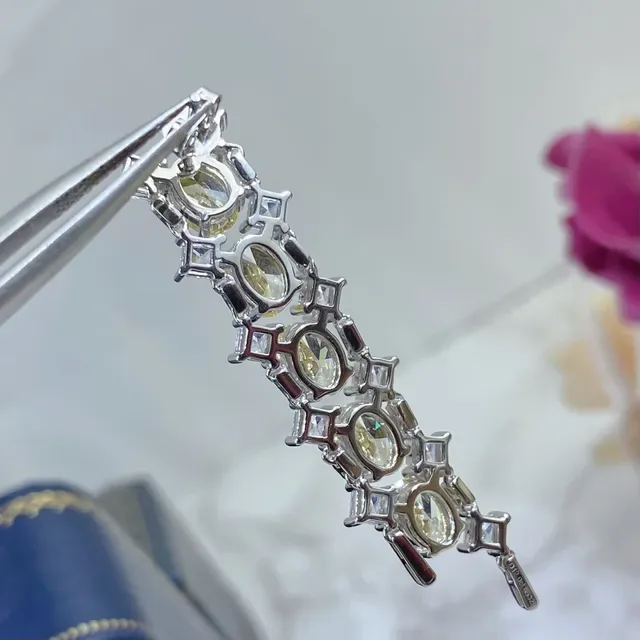 Yellow and Clear Multi-Stone Cascade Dangling Earrings 5