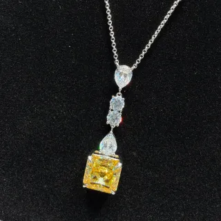 Collar colgante gota plata amarilla múltiples piedras cascada