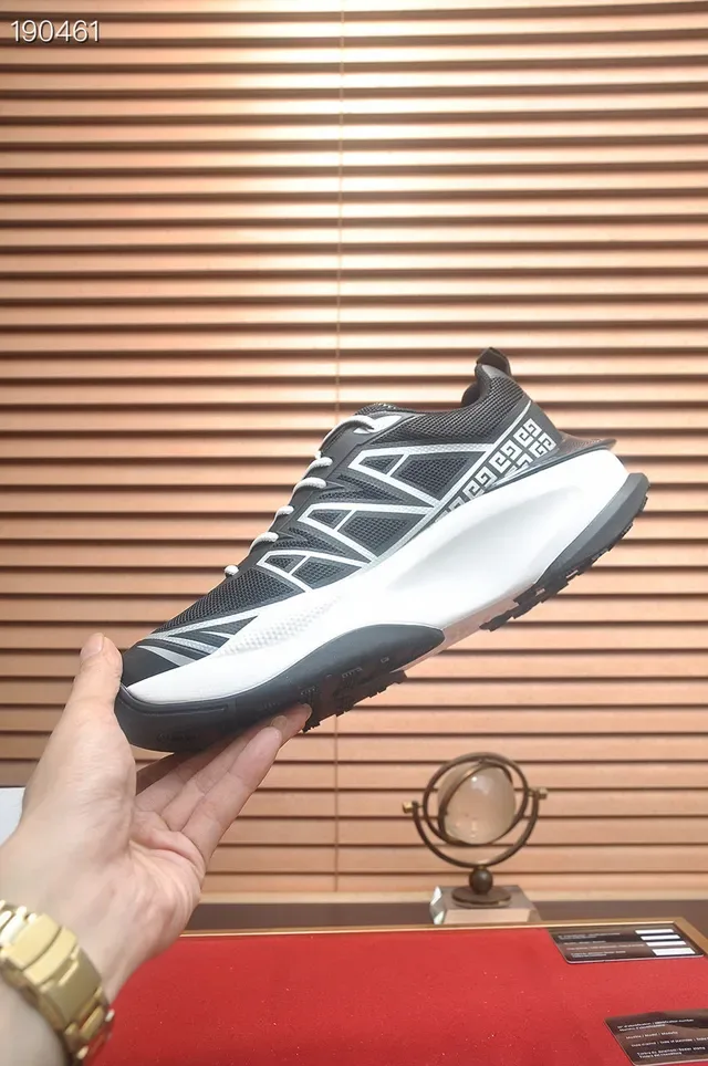 Givenchy Spectre Black and White Geometric Overlay Lifestyle Sneakers 5