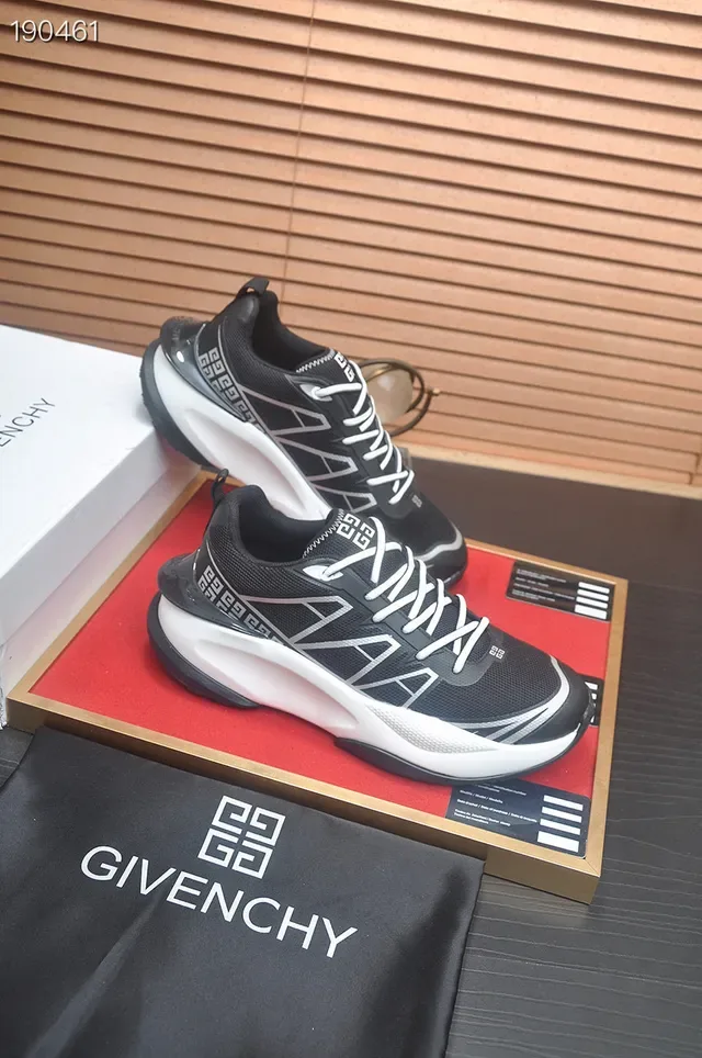Givenchy Spectre Black and White Geometric Overlay Lifestyle Sneakers 6