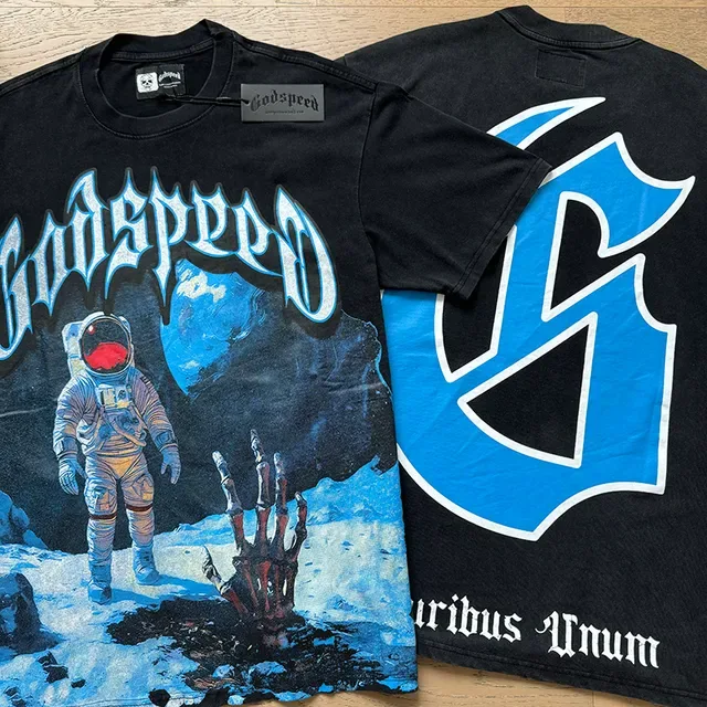 Godspeed Astronaut Graphic Print Black T-Shirt 4