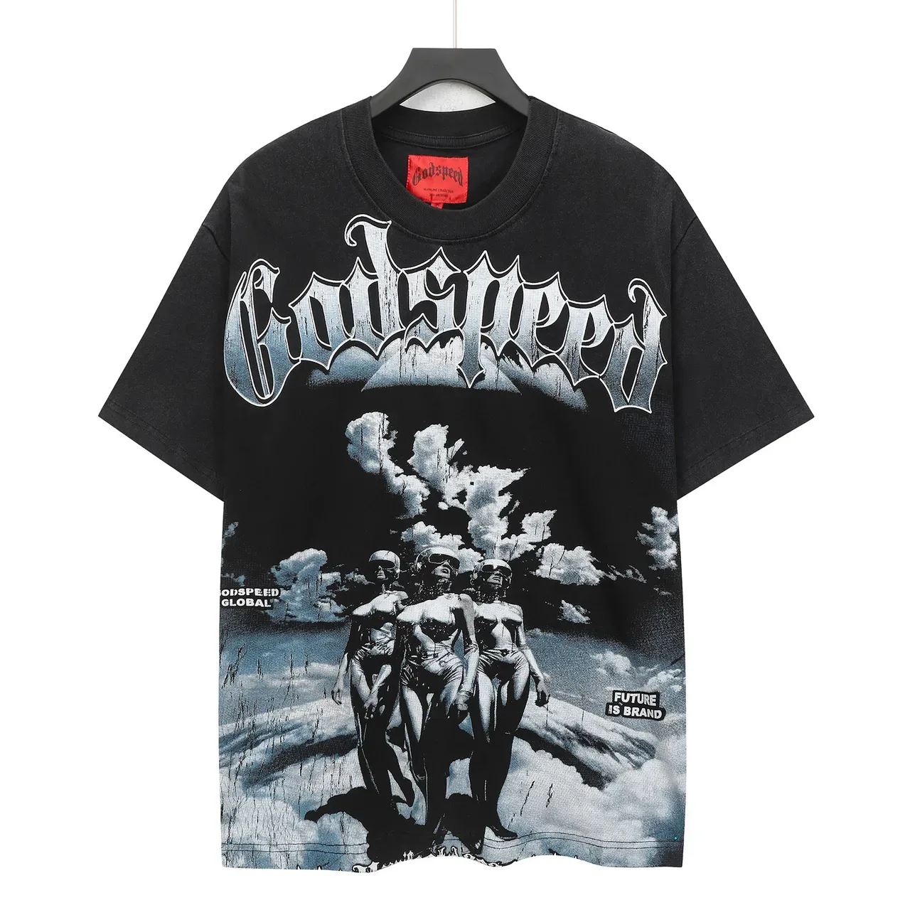 Godspeed Graphic Print Oversized Black T-Shirt 2