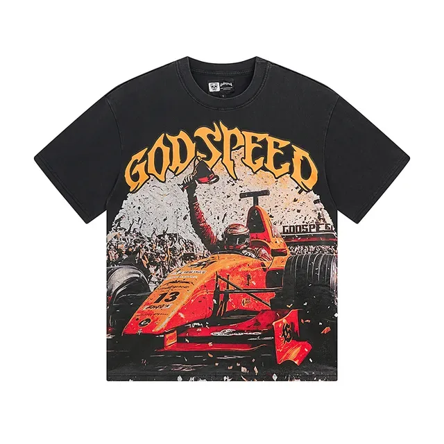Godspeed Graphic Print Oversized Motorsport T-Shirt 2