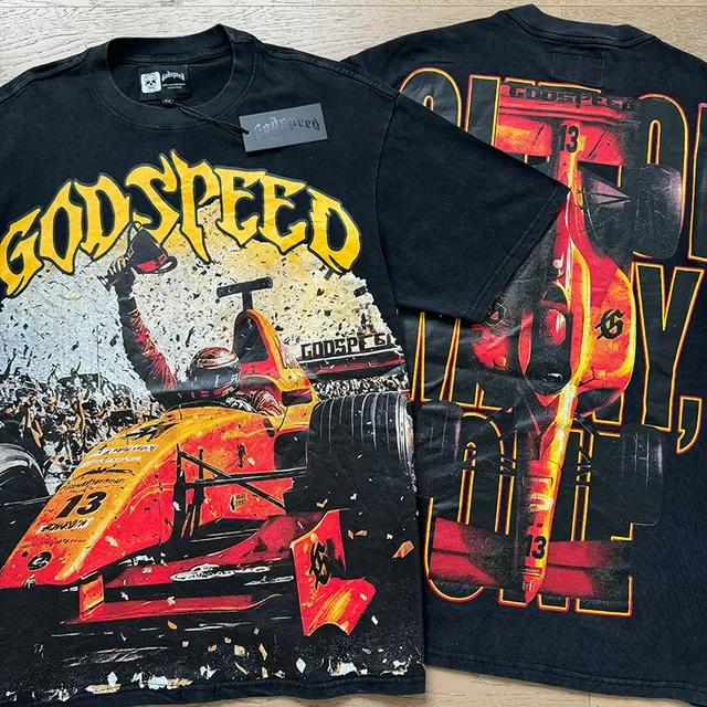 Godspeed Graphic Print Oversized Motorsport T-Shirt 4