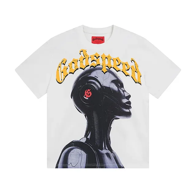 Godspeed Graphic Print Robot Figure T-Shirt 4