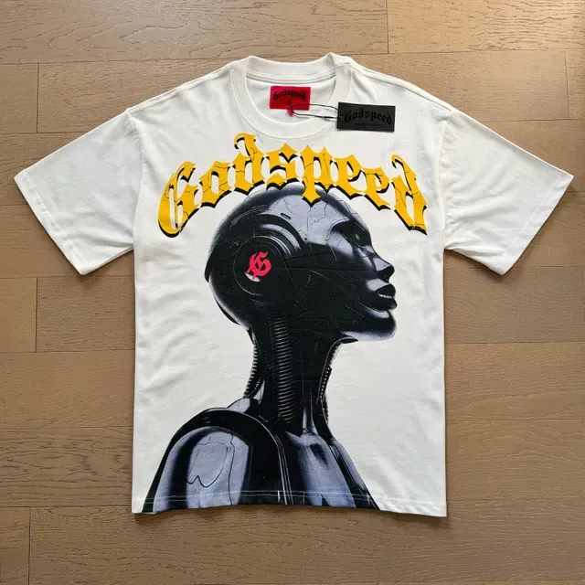 Godspeed Graphic Print Robot Figure T-Shirt 7