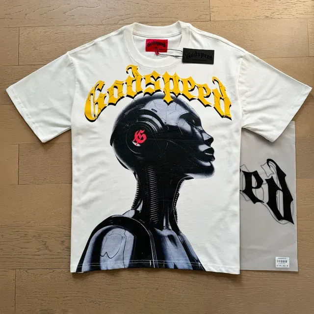 Godspeed Graphic Print Robot Figure T-Shirt 8