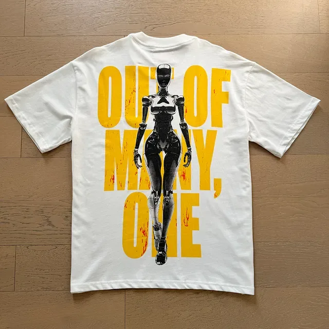 Godspeed Graphic Print Robot Figure T-Shirt 9