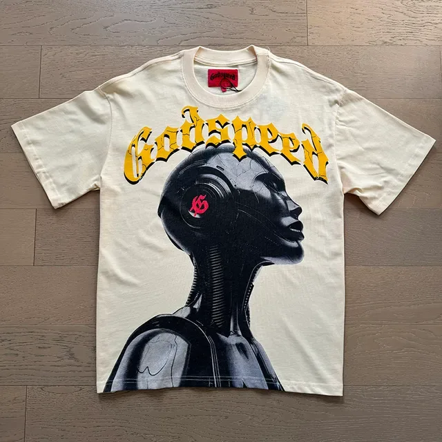 Godspeed Graphic Print Robot Figure T-Shirt 10