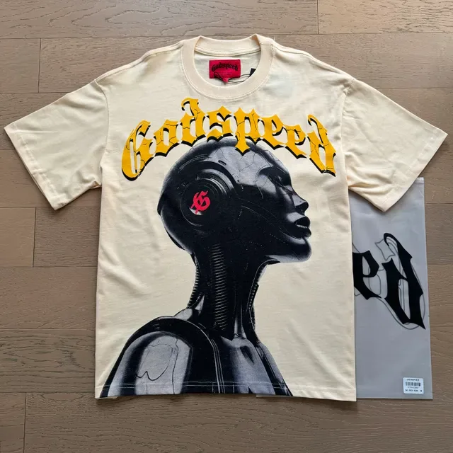 Godspeed Graphic Print Robot Figure T-Shirt 11