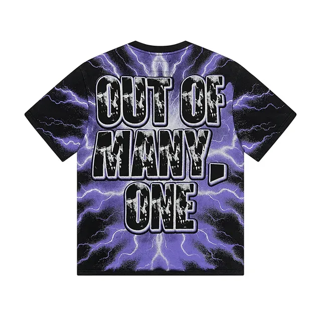 Godspeed Graphic Print Tie-Dye Skull Lightning T-Shirt 4