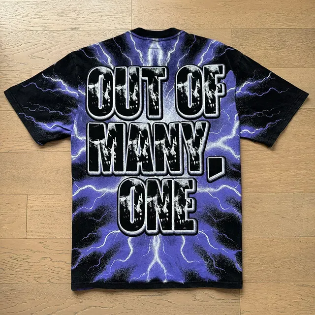 Godspeed Graphic Print Tie-Dye Skull Lightning T-Shirt 7