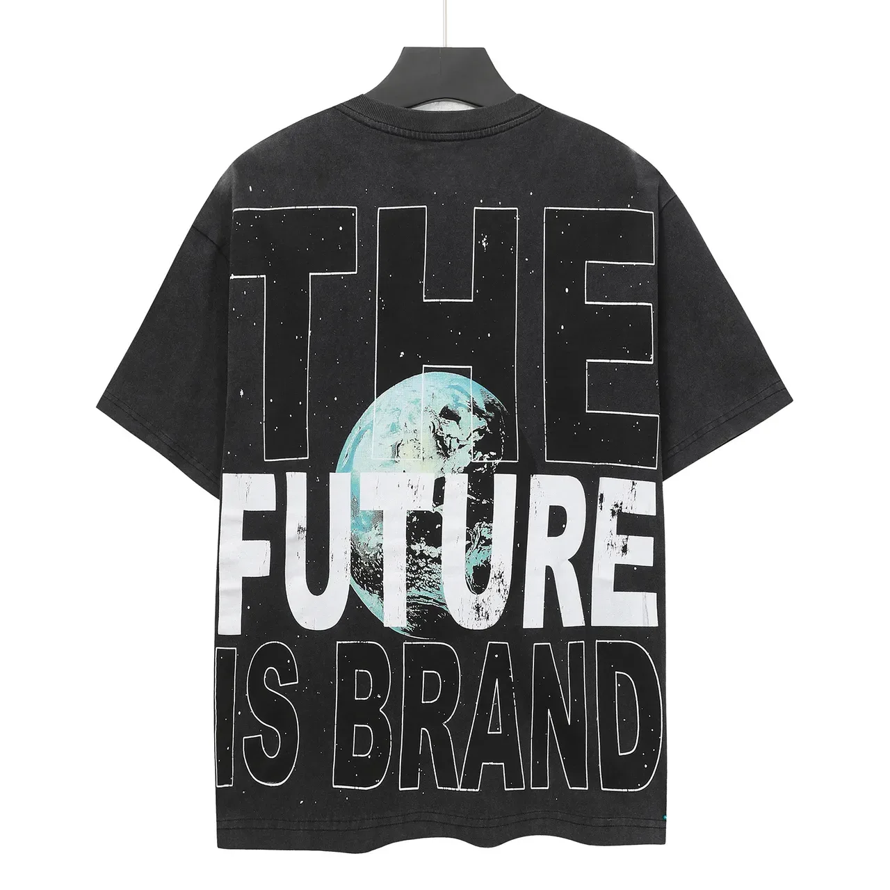 Godspeed Oversized Graphic Print Washed Black T-Shirt 3