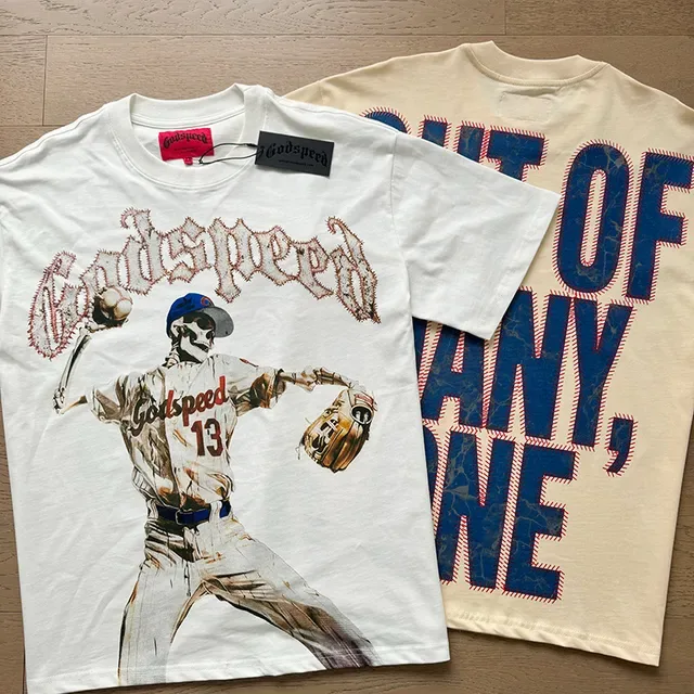Godspeed Skeleton Baseball Player Graphic T-Shirt 6