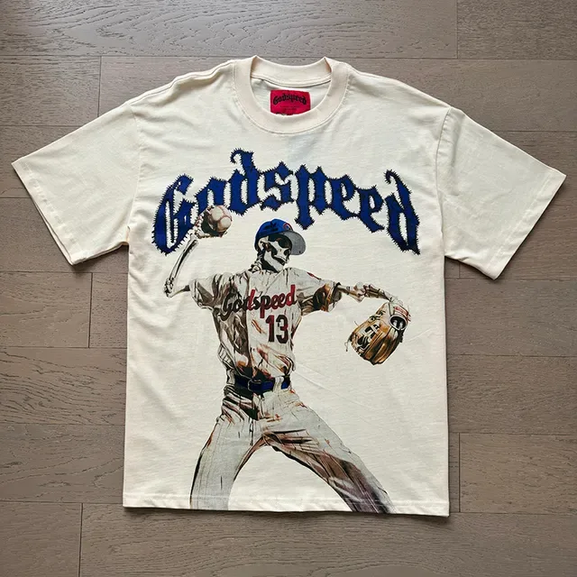 Godspeed Skeleton Baseball Player Graphic T-Shirt 11