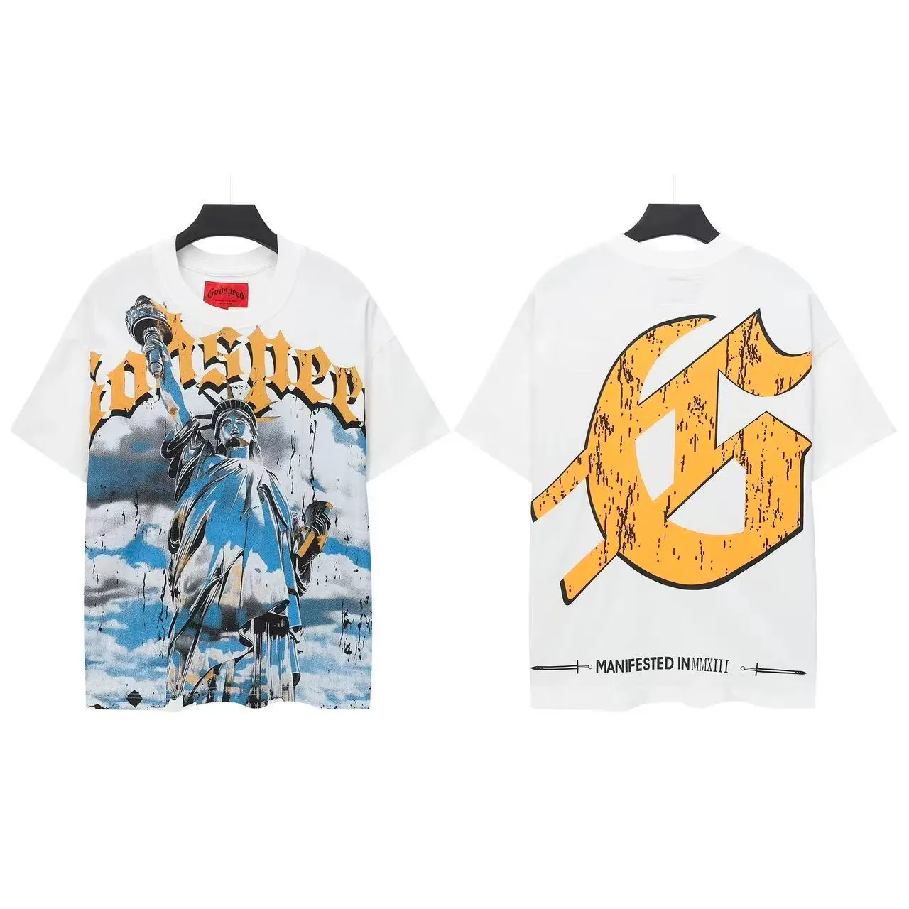 Godspeed Statue of Liberty Graphic Print Oversized T-Shirt 3