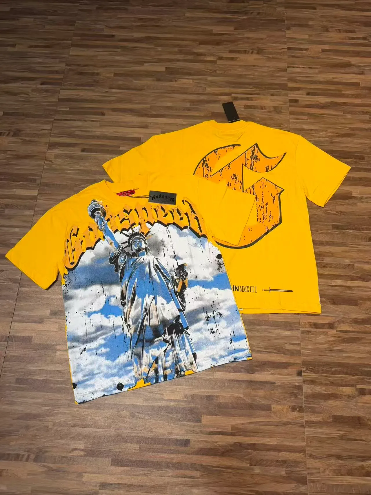 Godspeed Statue of Liberty Graphic Print Oversized T-Shirt 4