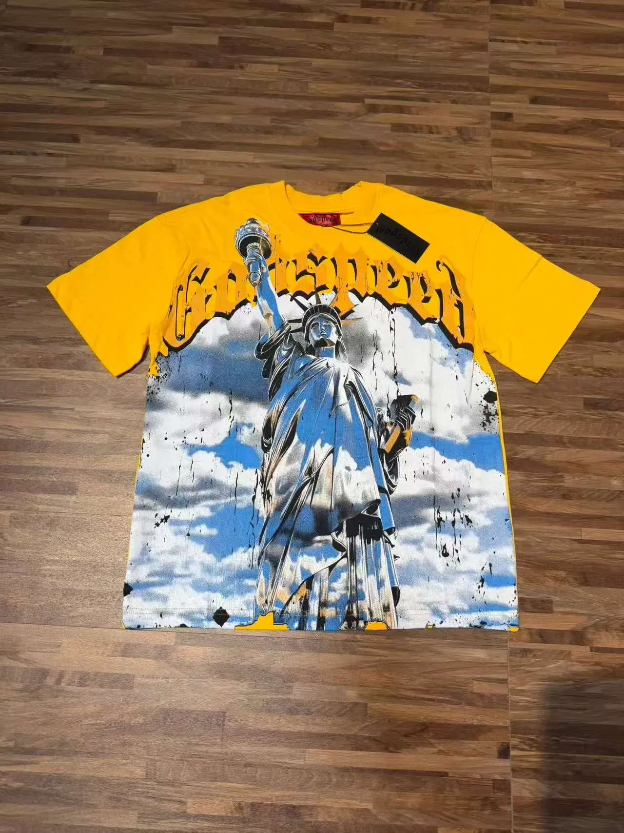 Godspeed Statue of Liberty Graphic Print Oversized T-Shirt 6