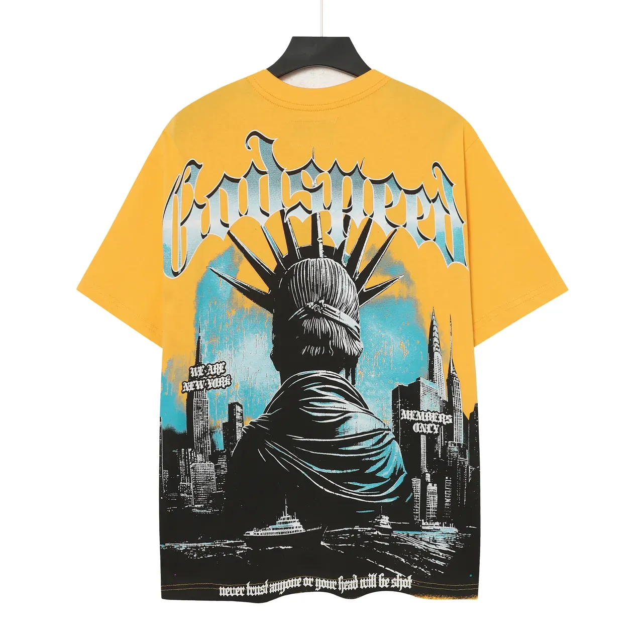 Godspeed Statue of Liberty Graphic Yellow T-Shirt 2