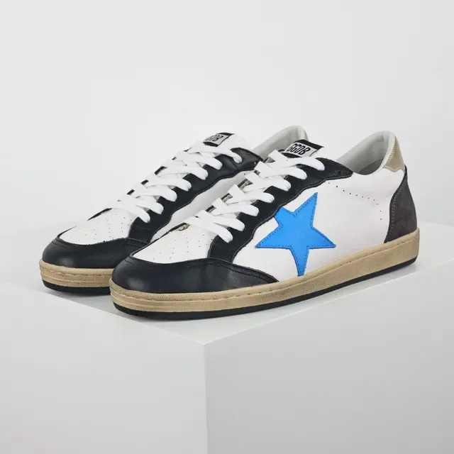 Golden Goose Ball Star White Black Blue Gold Lifestyle Sneakers 2