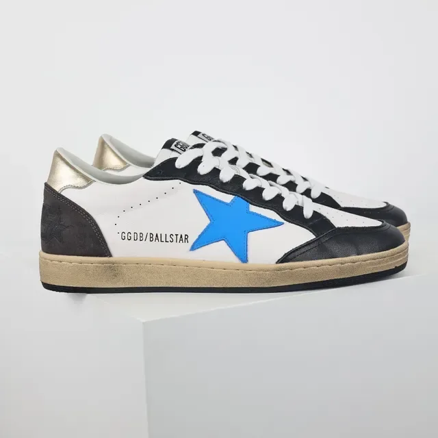 Golden Goose Ball Star White Black Blue Gold Lifestyle Sneakers 3