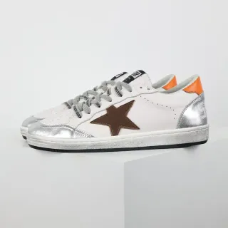 Golden Goose Super-Star 白色银色棕色星生活方式运动鞋
