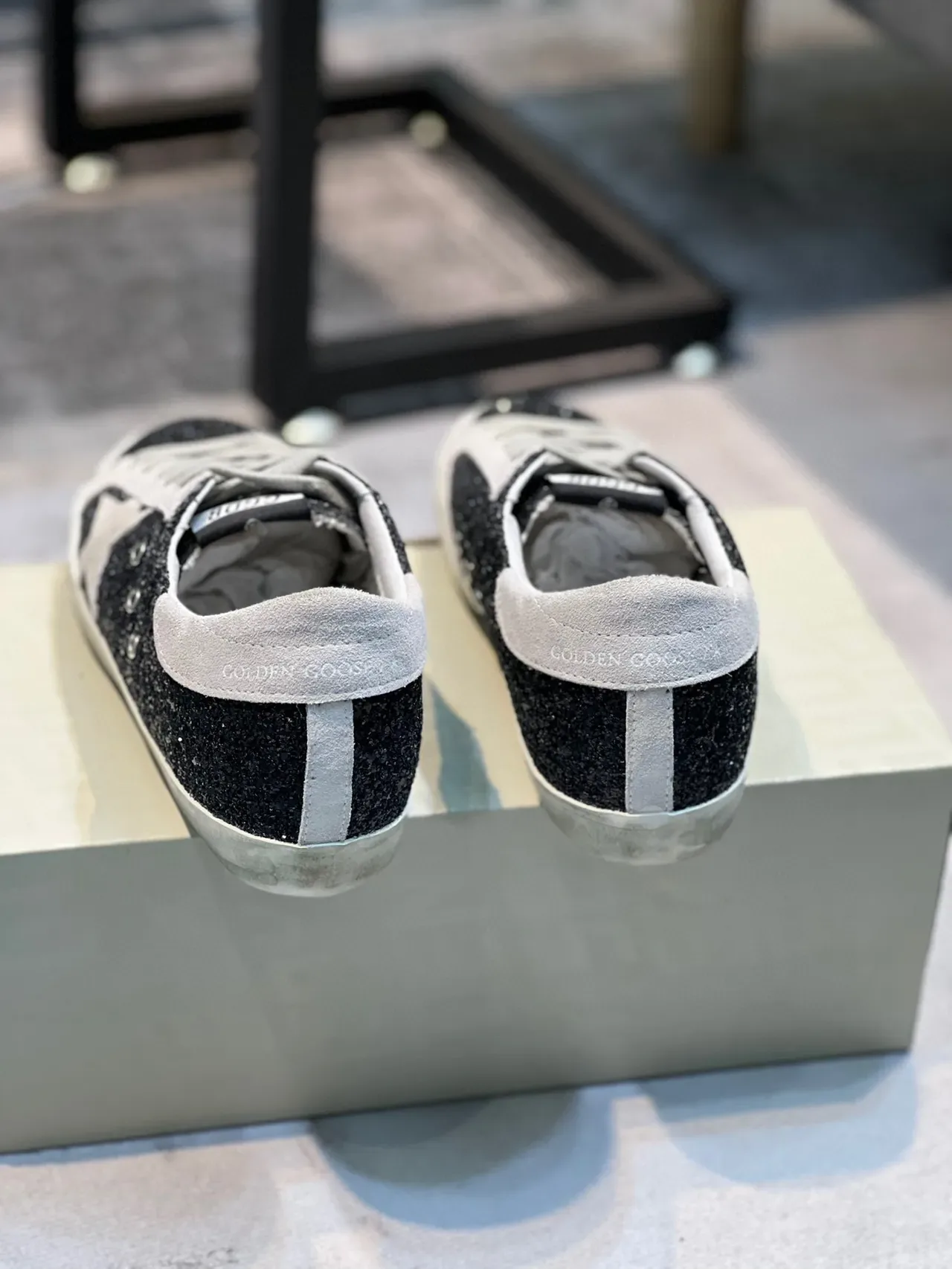 Golden Goose Superstar Black Glitter Star Lifestyle Sneakers 2