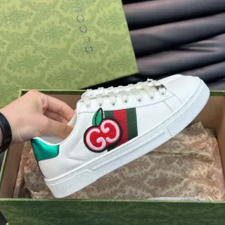 Gucci Ace Apple Embroidery White Green Red Lifestyle Sneakers