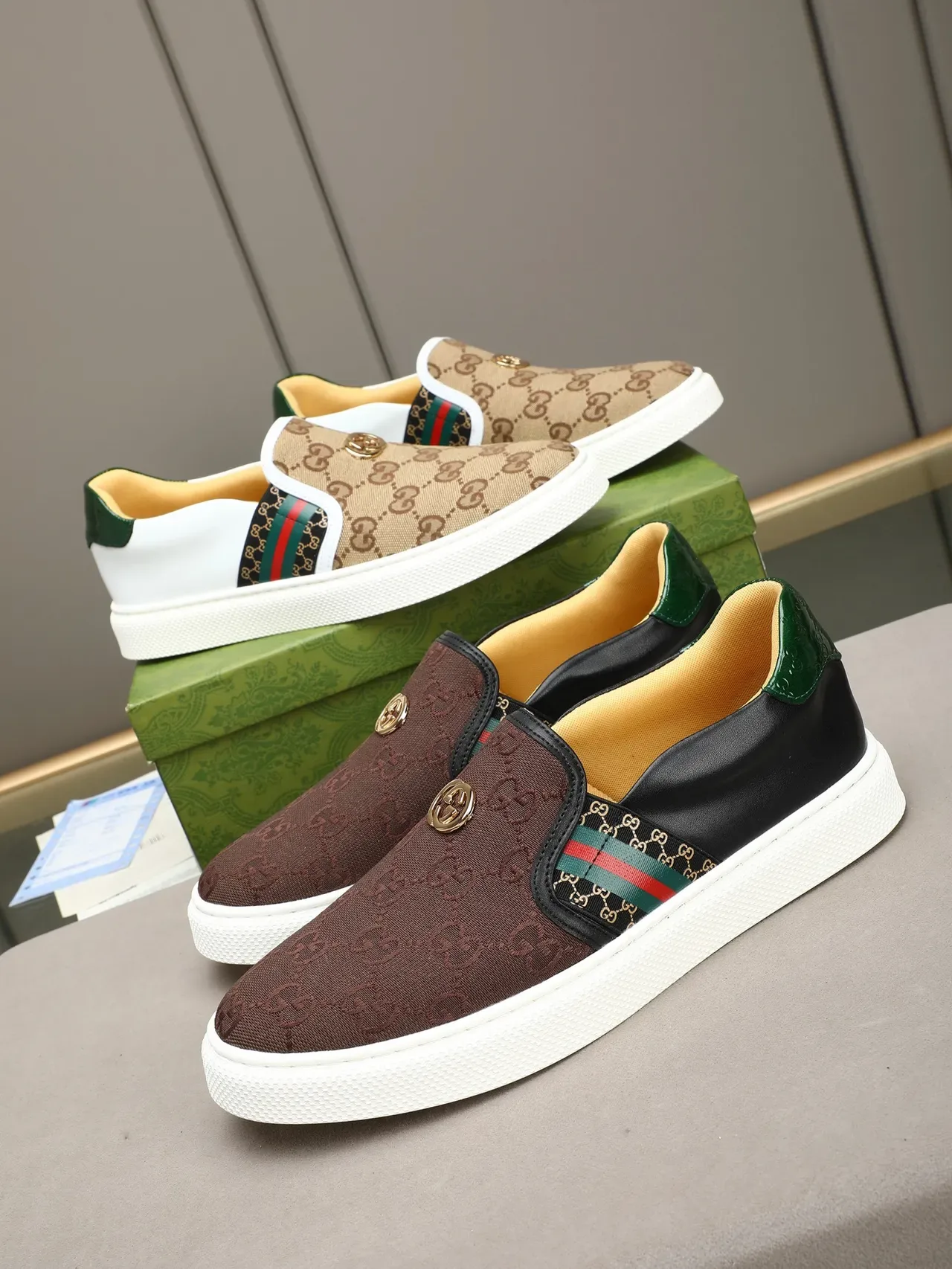 أحذية رياضية Gucci Ace GG Monogram Web Stripe Slip-On Lifestyle 2