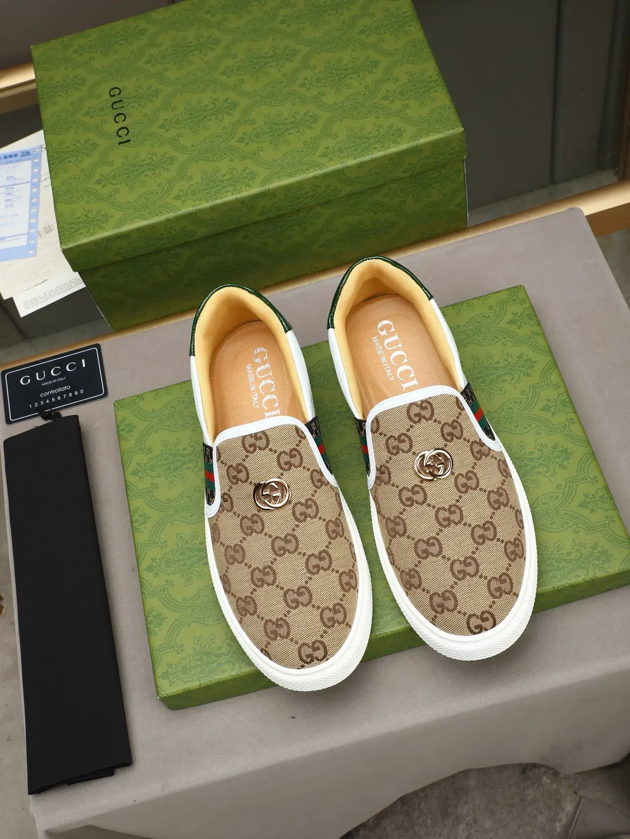 أحذية رياضية Gucci Ace GG Monogram Web Stripe Slip-On Lifestyle 3