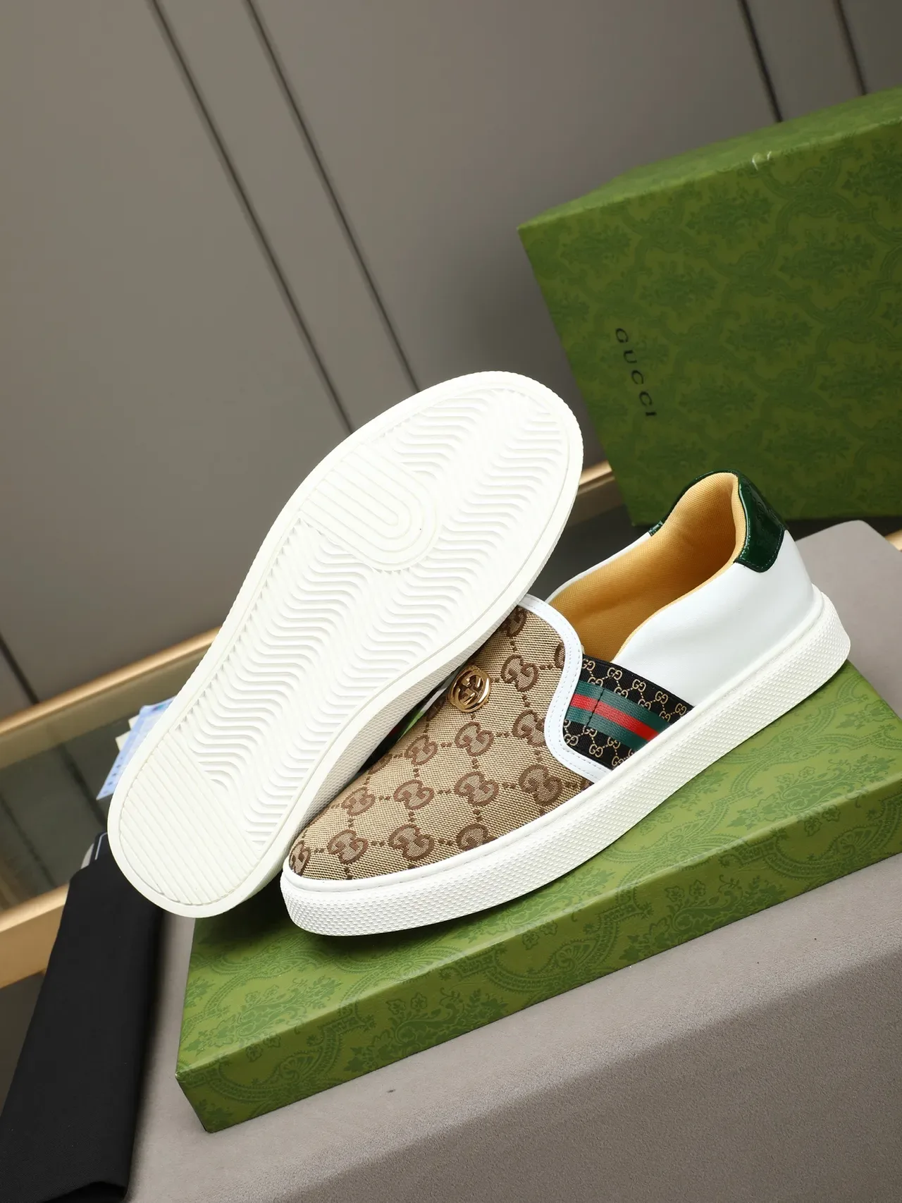 أحذية رياضية Gucci Ace GG Monogram Web Stripe Slip-On Lifestyle 5