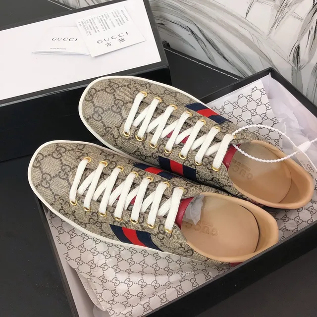 Gucci Ace GG Supreme Canvas Web Stripe Lifestyle Sneakers 4