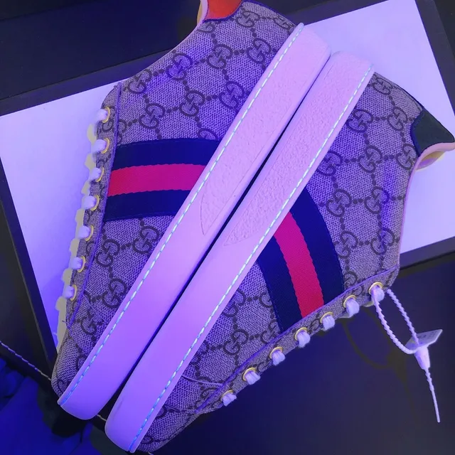 Gucci Ace GG Supreme Canvas Web Stripe Lifestyle Sneakers 6