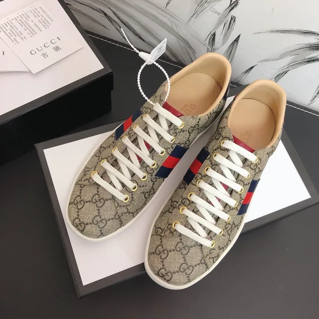 Gucci Ace GG Supreme Canvas Web Stripe Lifestyle Sneakers 9