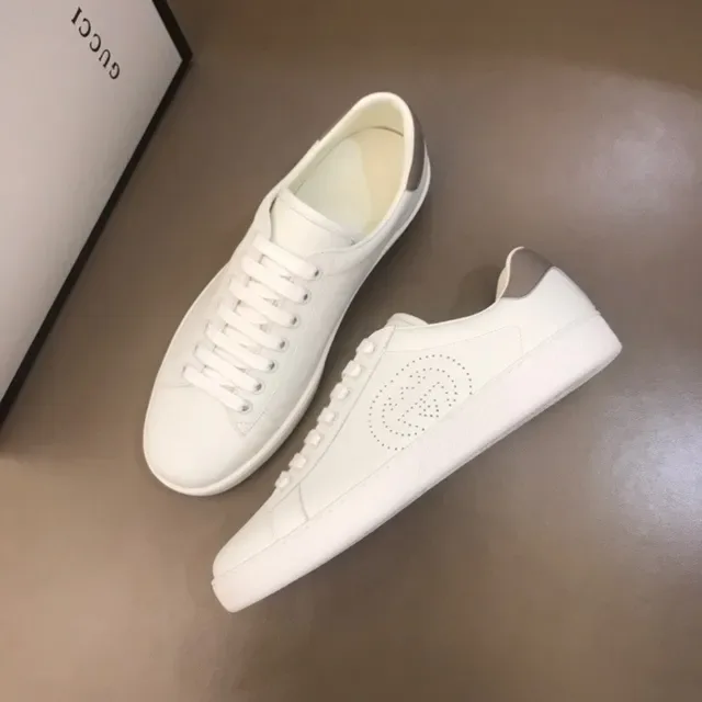Gucci Ace Perforated Double G White Lifestyle Sneakers 2