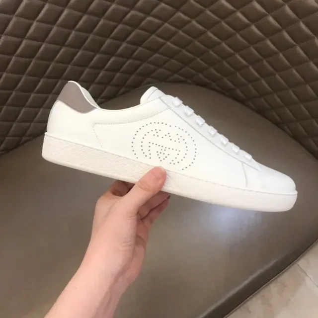 Gucci Ace Perforated Double G White Lifestyle Sneakers 4