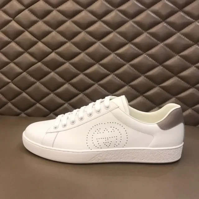 Gucci Ace Perforated Double G White Lifestyle Sneakers 6