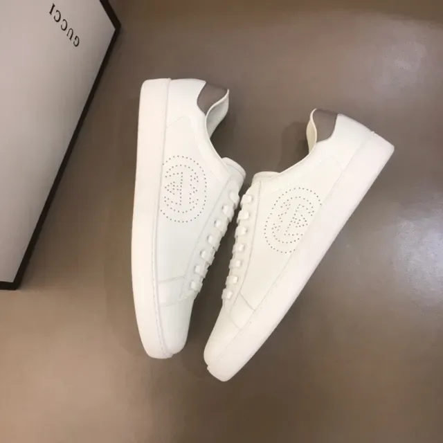 Gucci Ace Perforated Double G White Lifestyle Sneakers 8