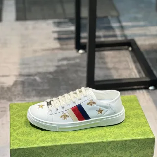 Gucci Ace White Embroidered Bee and Star Lifestyle Sneakers
