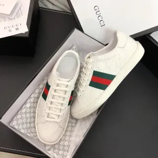Gucci Ace White GG Embossed Web Stripe Lifestyle Sneakers