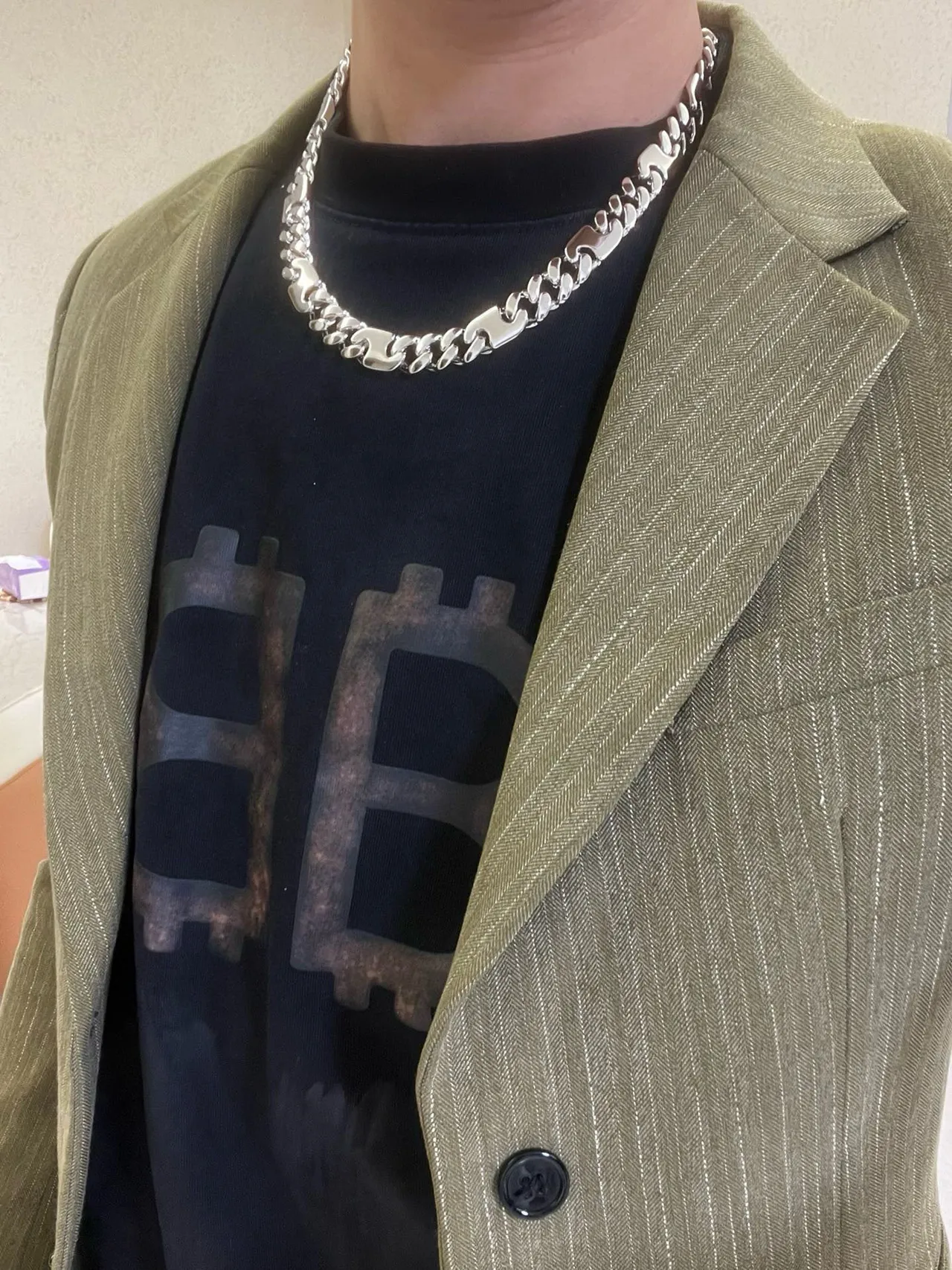 Gucci Alternating Curb and Flat Link Silver-Tone Necklace 9