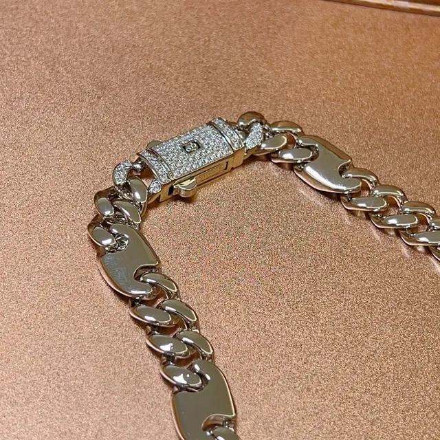 Gucci Alternating Curb and Flat Link Silver-Tone Necklace 5