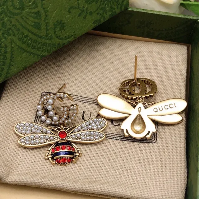 Gucci Bee Pearl and Enamel Earrings 6