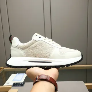 Gucci بيج أسود GG Monogram شبكي علوي جلد و نسيج أحذية lifestyle