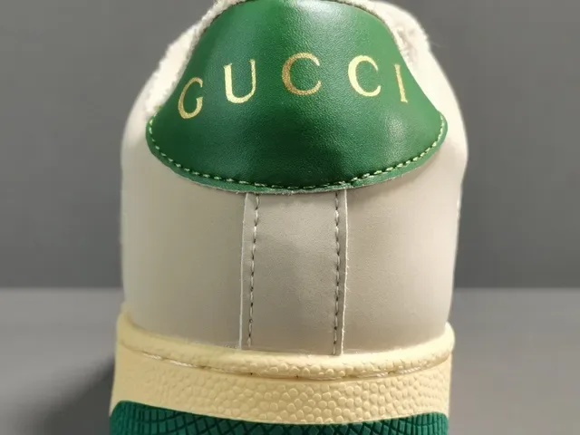 Gucci Beige Green Low-Top GG Monogram Canvas Lifestyle Sneakers 7